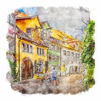 deutschland deutschland aquarell skizze handgezeichnete illustration vektor