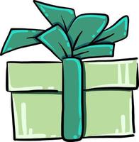 Grüne Geschenkbox, Illustration, Vektor auf weißem Hintergrund