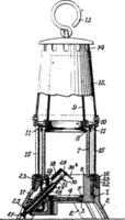 gruvarbetare säkerhet lampa årgång illustration. vektor