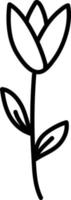 enkel blomma med spetsig kronblad, illustration, vektor på vit bakgrund.
