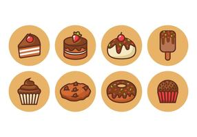 Freie Schokoladen-Kuchen Kontur Icons Vector