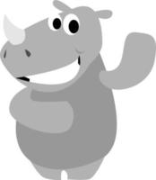 Lycklig grå noshörning vektor illustration
