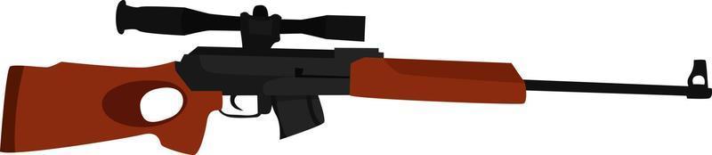 Scharfschützengewehr mit Zielfernrohr, Illustration, Vektor auf weißem Hintergrund