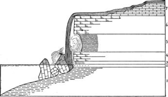 amerikan faller, Niagara, årgång illustration. vektor