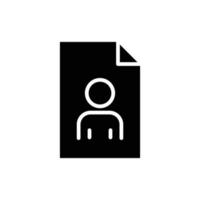 Glyphen-Symbolillustration für Papierdokumente mit Menschen. Symbol im Zusammenhang mit Personendokument, Profil. einfaches Vektordesign editierbar. pixelgenau bei 32 x 32 vektor