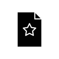 papper dokumentera glyf ikon illustration med stjärna. ikon relaterad till fil stjärna. enkel vektor design redigerbar. pixel perfekt på 32 x 32