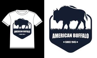 amerikanischer Büffel seit 1945 weißes T-Shirt vektor