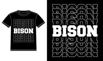 amerikanisches Bison-Typografie-T-Shirt vektor