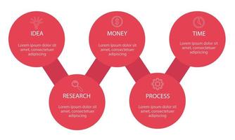 Business-Infografik mit 5 Schritten oder Artikeln. Vektor-Illustration. vektor