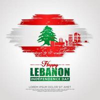 libanon unabhängigkeitstag grußkartenvorlage vektor