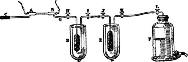 Apparat zur Trennung von flüchtigen Gasen, Vintage-Illustration vektor