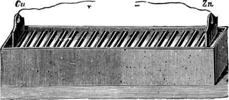 tråg batteri, årgång illustration. vektor