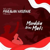 indonesiska veteraner dag 10 november hari pahlawan vektor