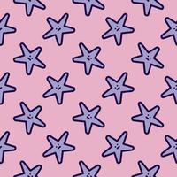 lila stjärnor, sömlös mönster på rosa bakgrund. vektor