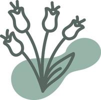 vier Blumen, Illustration, Vektor, auf weißem Hintergrund. vektor