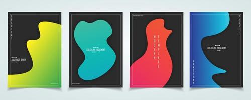abstrakte Gradientenfarben Fluid-Design-Broschüre auf schwarzem Hintergrund. Illustrationsvektor eps10 vektor