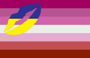 Lippenstift lesbische Flagge Symbol Vektor-Symbol. lgbtq-symbol. Frieden für die Ukraine. Flagge. vektor