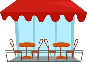 Caféplatz, Illustration, Vektor auf weißem Hintergrund