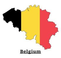 belgien nationell flagga Karta design, illustration av belgien Land flagga inuti de Karta vektor