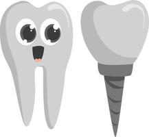 dental implantera, illustration, vektor på vit bakgrund