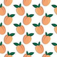 orange persikor ,sömlös mönster på vit bakgrund. vektor