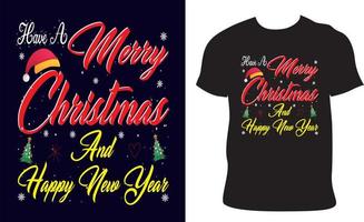 Lycklig glad jul typografi t-shirt vektor design