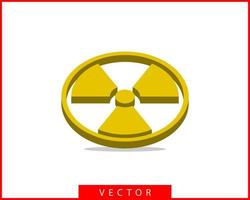 Strahlungssymbolvektor. Warnung radioaktives Zeichen Gefahrensymbol. vektor