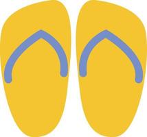 gelbe Flip-Flops, Symbolabbildung, Vektor auf weißem Hintergrund