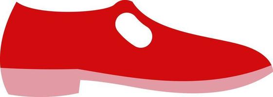 rote ausgefallene Schuhe, Illustration, Vektor auf weißem Hintergrund.