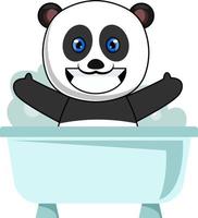 Panda beim Baden, Illustration, Vektor auf weißem Hintergrund.