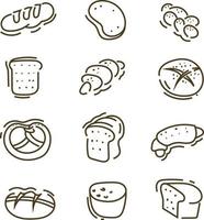 annorlunda typer av bröd, illustration, vektor på en vit bakgrund