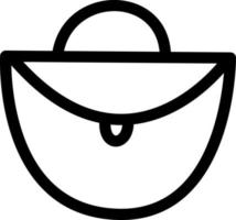 små runda handväska, ikon illustration, vektor på vit bakgrund