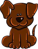små brun hund, illustration, vektor på vit bakgrund