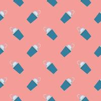 blaue Unterlegscheibe, nahtloses Muster auf rosa Hintergrund. vektor