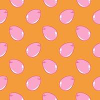 rosa ägg, sömlösa mönster på orange bakgrund. vektor
