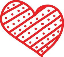röd hjärta med prickar, illustration, vektor på en vit bakgrund
