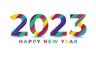 Frohes neues Jahr 2023 Low Polygon buntes Textdesign. frohes neues jahr 2023 social media banner header text vektor