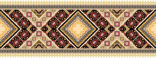 horizontales ethnisches geometrisches Muster. amerikanischer, aztekischer motiv-textilmusterstil. nahtloses musterdesign für stoff, vorhang, hintergrund, teppich, tapete, kleidung, verpackung, fliesen. amerikanischer Vektor. vektor