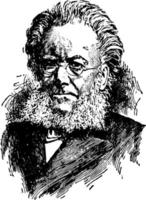 Henrik Ibsen, Vintage-Illustration vektor