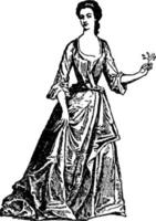 englische dame, vintage illustration vektor