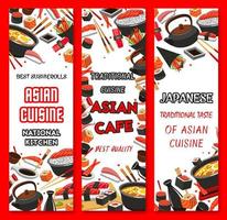 Vektorbanner für japanisches Sushi-Restaurant vektor