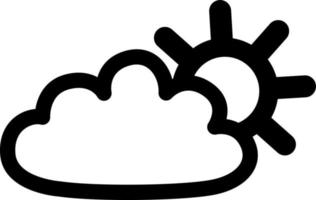 Sonne mit Wolke, Illustration, Vektor auf weißem Hintergrund