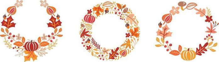 Thanksgiving-Blumenrahmen mit festlichen Elementen des Festivals vektor