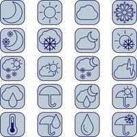 Wetter-Icon-Pack, Illustration, Vektor, auf weißem Hintergrund. vektor