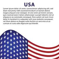 blauer und roter rahmen mit einem usa-flaggenmuster vektor