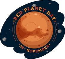 röd planet dag logotyp design vektor