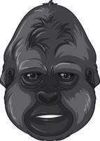 Kopf des schwarzen Gorillas isoliert vektor