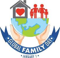 globales familientag-logo-design vektor