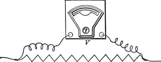 volt meter, årgång illustration. vektor