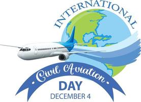 Symbolbanner für den internationalen Tag der Zivilluftfahrt vektor